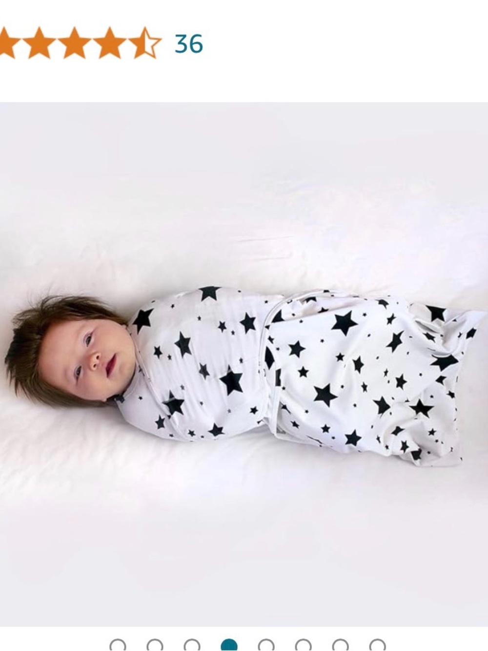 Nuroo White Star Print Sleep Sack Swaddle for Babies